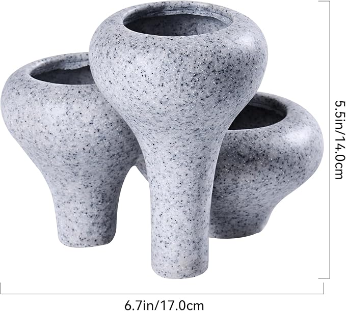 Boutique Huges - Petits pots décoratifs en granit gris
